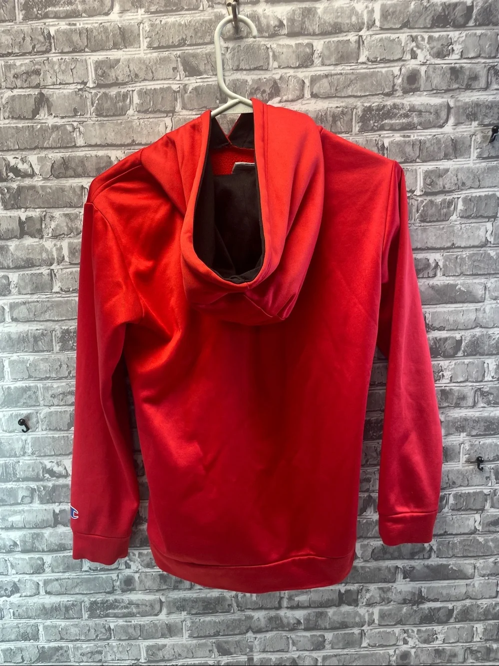 Champion red hooded